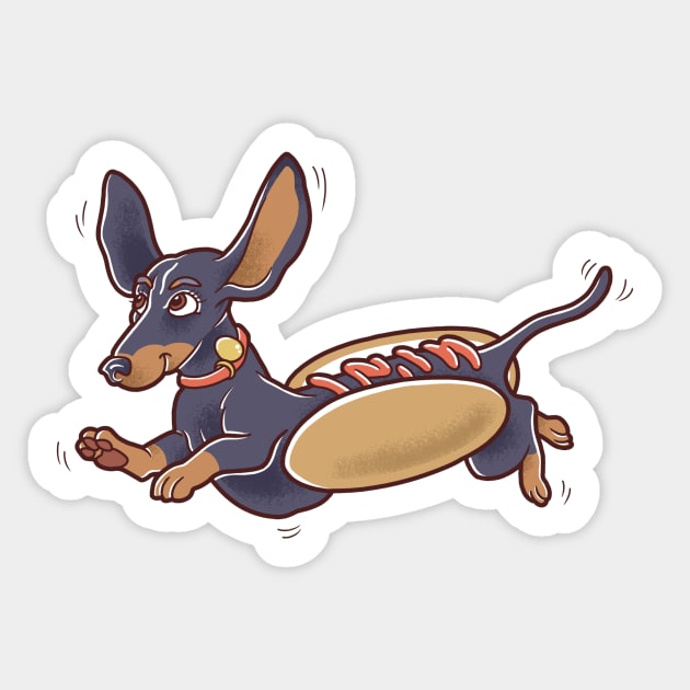 Cute Running Hot Dog Dachshund Sticker by Mhaddie